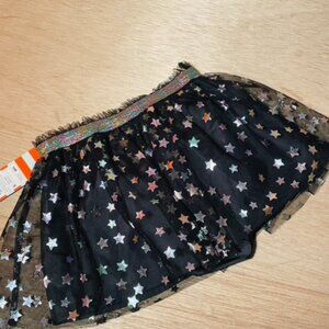 NWT- Girls Tutu - Black Tutu Skirt with Multi-color Stars- size 18 months
